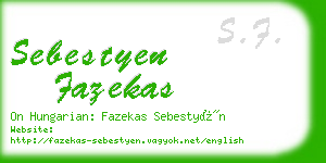 sebestyen fazekas business card